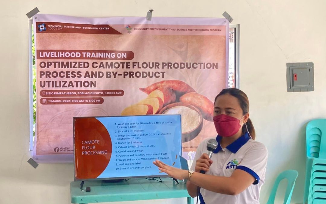 Livelihood Training on Optimized Camote Flour Production Process and By-Product Utilization